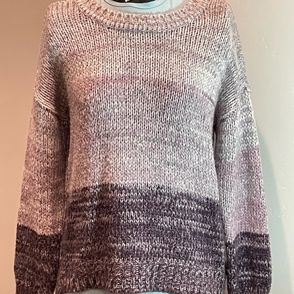 Cupio Women's Knit Sweater - Gray and Purple